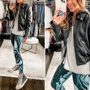 BLANK NYC FAUX LEATHER MODO JACKET WOTH HOOD